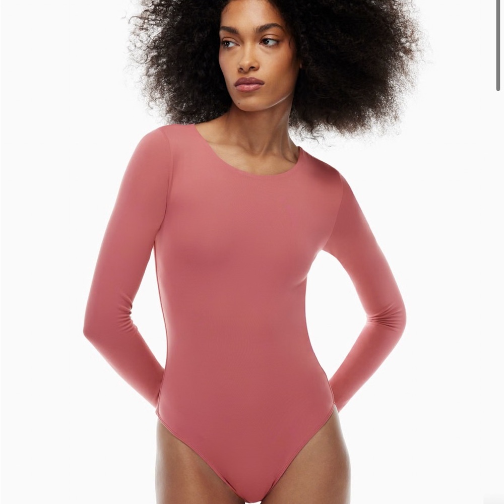 Babaton Dusty Rose Long Sleeve Bodysuit Aritzia XS